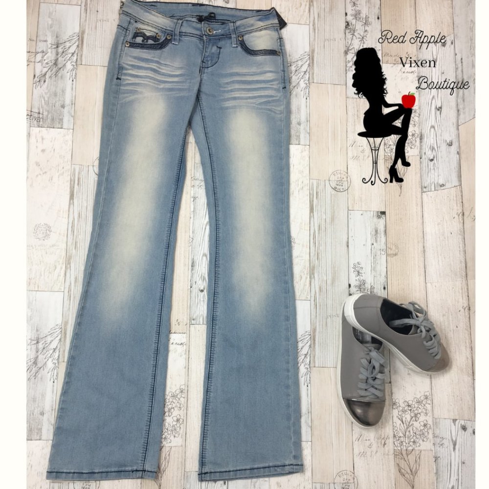 Stretch Denim Boot Cut Jeans
